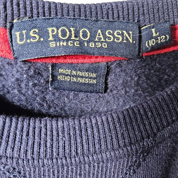 U.S. Polo Assn. Navy Blue Crewneck Sweatshirt Large Cotton/Polyester - Picture 4 of 5